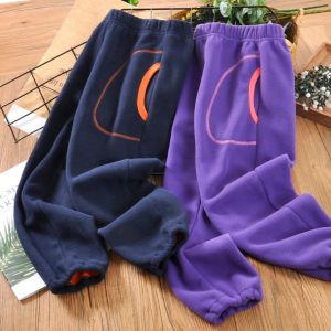 Rolanko Kids Fleece Pants Boys Girls Elastic Waist Leisure Trousers Daily Wear Autumn Winter 3-13 Years