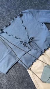 Cardigan Ceyoon Crop Wanita Korean style Outer Fashion Cardi Crop Top