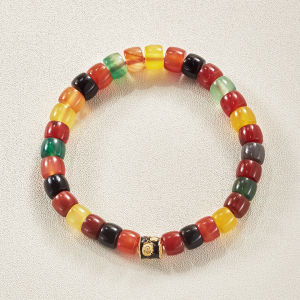 POTALA PALACE | Candy Color Agate and Chalcedony Beads Simple Single Loop Bracelet
