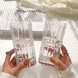 【พร้อมส่งจากไทย】แก้วคาร์เฟ่สุดน่ารัก น้ำดื่ม เครื่องดื่มเย็นผลไม้ สไตล์มินิมอล