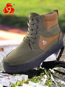 รองเท้าผ้าใบพื้นยางกันลื่นสำหรับผู้ชาย รองเท้าบู๊ตกลางน่อง รองเท้าปีนเขากลางแจ้ง รองเท้าทำงาน รองเท้าลำลอง รองเท้าบู๊ตทรงสูง