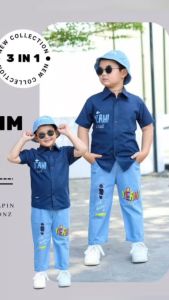 STP Setelan Denim Bucket Hat Anak Cowok Laki-laki Jovanka 2-10 Tahun ACS