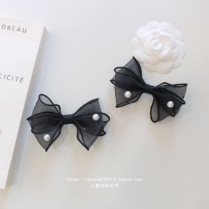 New Style Pearl Hair Clip European Organza Snow Gauze Butterfly Knot Side Clip Bangs Clip Top Clip Bun Headwear Accessories