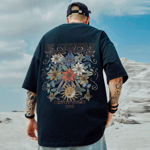 Moyan | Loose Fit T-Shirt for Plus Size Men Cotton Summer