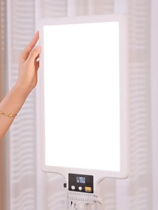 12/19 Inch LED Video Light Panel 2500K-9900K Color Temperature Digital Display 6000mAh Battery High Brightness Fill Light with Tripod for Photography Makeup Vlog Recording Rechargeable & Plug-in