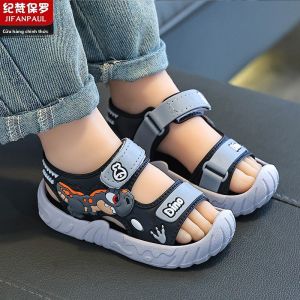 JIFANPAUL | Boys Sports Sandals Anti-slip EVA Sole Cartoon Design Kids Sandals for Ages 3-12 Easy Closure Summer Shoes for Outdoor Home Casual Wear