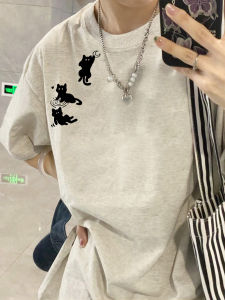 Summer Pure Cotton Short Sleeve T-Shirt Womens Trendy American Loose Fit Top round Neck Mid-Length Commute Style