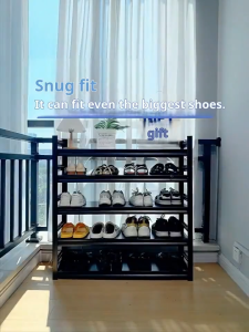 SPACEMADER Heavy Duty Metal Shoe Rack 4/5 Tier Space Saving Shoe Organizer Durable Steel Storage Shelf for Entryway Bedroom Home