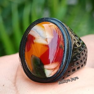 CINCIN BATU EDONG PANCAWARNA RING TITANIUM