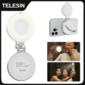 Telesin | TELESIN Smartphone Magnetic Fill Light Mini Selfie Light 3 Modes Adjustable Brightness for Iphone XIAOMI HUAWEI SAMSUNG Phone