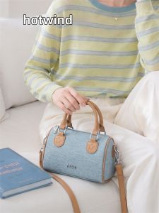 REFENG | Túi Xách Hình Quả Cầu Bowling Denim Xanh Chất Lượng Cao