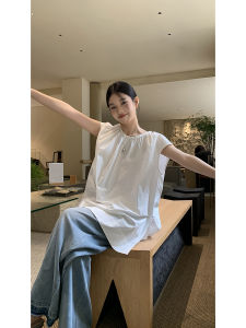 Áo Blouse Không T Tay Phong Cách Pháp Mùa Hè