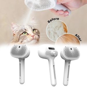 Pet Spray Hair Comb 3in1 Electric Steam Brush Dematting Anti Tangle Self Cleaning Massage Grooming Tool for Cats Dogs Cat Brush