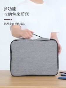 Fireproof Document Bag Large Capacity 3Layer with Lock Waterproof for Travel Passports Organizer Bag