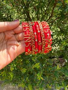 Premium Silk Thread Customsied name bangles for teej/ karvachauth/ anniversary/ Indian bangles/ return gifts