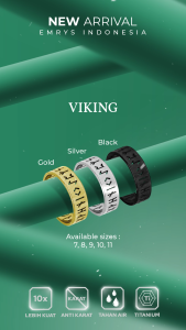 EMRYS Premium VIKING Ring Titanium Anti Karat Cincin Pria Wanita
