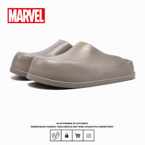 Marvel Mens Open-Toe Slippers Summer Anti-Slip Wear-Resistant Half Slippers Beach Sandals Comfortable Flat Heel Solid Color