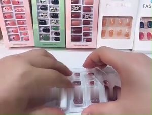 SK-K80 Kuku Palsu Motif Wanita Korea Perawatan Kuku Sticker Kuku Anti Air Hiasan Kuku Nail Art Kuku Palsu