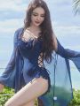 Sexy Gathered Thermal Bath Swimwear Women's Winter Beach Photo High-End Feeling 2024 New Style One-Piece Swimsuit with Coverup. 