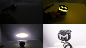 Mini Driving Light 7 Modes Auxiliary Light for Motorcycle Light with Dual Flash and M Blue Light