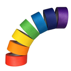 7 Rolls Rainbow Colored Masking Tape Adhesive Painters Textured Paper Roll Stickers Decoration DIY Marker Label Drafting Craft