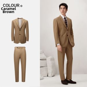 Wool High-end Casual to Formal Brown Suit
