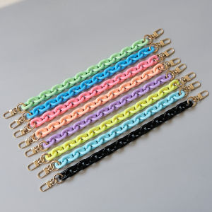 New Fashion Woman Handbag Accessory Parts Candy Neon Candy Resin Phone Case Chain Luxury Cross body Strap Women Cute Shoulder Handle Clutch Chains