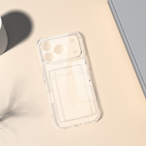 Transparent Card Slot Silicone Case For iPhone 18 17 16 15 14 13 12 11 Pro Xs Max XR 7 8 6 6s Plus 16e 17e Air Protection Cover