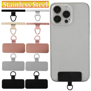 Universal Stainless Steel Mobile Phone Lanyard Card Patch Ultra Thin Metal Gasket Anti-lost Phone Strap Hang Cord Tabs for Phone