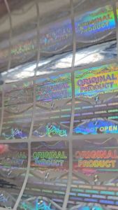 Stiker Hologram Original Efek 3D Ukuran 2 x 3 cm Untuk Segel Produk Rusak Motif Void Jika Dilepas