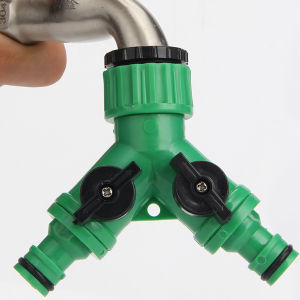 Masely 2 Way 1/2-3/4" Garden Hose Splitter Y-Type Watering Connector Distributor Outdoor Sprinkle