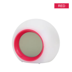 Creative 7 Colorful Round LED Light Alarm Clocks Time Date Display Temperature Detection Multi Functional Circular Alarm Clock