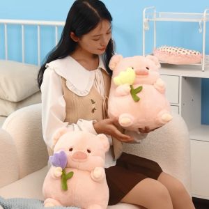 JOJO CASTLE Fluffty Kawaii Pig Plushie Doll 20/30cm Kawaii Lulu Pig with Knapsack Plush Toy Cute Creative Stuffed Animals Piggy Doll Girls Birthday Gifts Baby Hug Pillow 猪公仔 猪玩偶