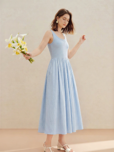 INMAN | Waist-cinching Sleeveless Maxi Dress