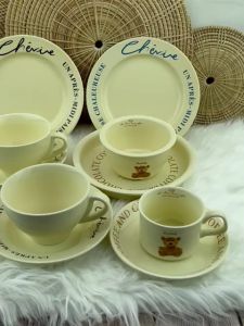 ชุดแก้วกาแฟ ถ้วยซูป จานเซรามิค สีเหลือง ไสตล์เกาหลี 5 แบบ ขนาด 6.9 ถดัน และ 12 ถ้วยซูป 4.7 นิ้ว จานขอบสูง 7.7 นิ้ว และ 7.8 นิ้ว ในรูปแบบ ชุดเสริมสวย