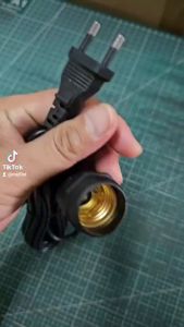 ขั้วไฟ ขั้วE27 ขั้วเกลียว ขั้วหลอดไฟ E27 มี มอก. (กันน้ำ) 10m. พร้อมสายไฟมีปลั๊กเสียบ ยาว 10ม. 5ม. 3เมตร.