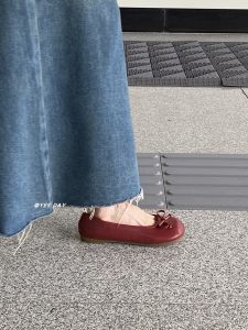 Adorable Butterfly Knot Flat Bottom round Head Mary Jane Shoes YesDay Ballet Style Cute Footwear Easy to Wear Casual Flats