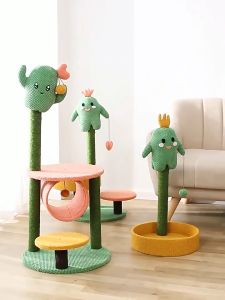 Cactus Cat Tree Climbing Rack Scratcher | Pokok Condo Kucing Rumah Penggaruk Kaktus | 猫咪爬树架仙人掌猫窝猫树跳台爬柱架子