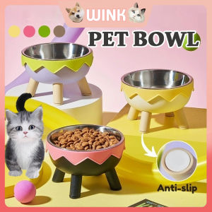 Stainless Steel Bowl Removable Pet Stainless Steel Bowl Bottom Non-Slip Mat Cat Bowl Elevated Protect The Neck Bowl