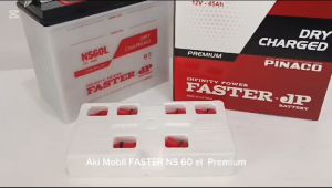 Aki Mobil Grand Livina/Corolla Series/Honda City/Travela/Karimun/Baleno/Capella FASTER NS60L Premium 45 AH