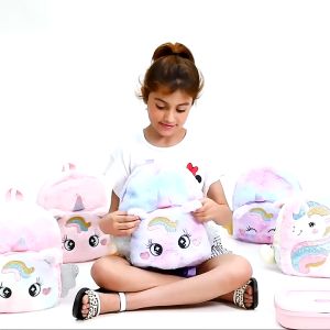 Mini Plush Unicorn Bag Cute Backpack For Kids  Cartoon School Bag for Kids Girl Kindergarten
