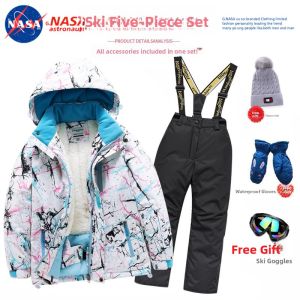 Childrens Waterproof Ski Suit Set Northeast Winter Snow Country Professional Equipment Two-Piece Set for Boys And Girls