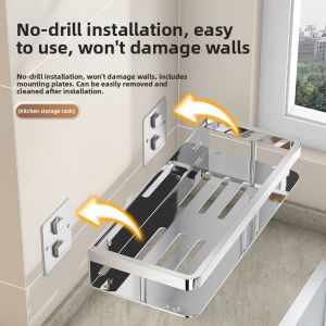 Stainless Steel Wall Mount Shelf Storage Rack Towel