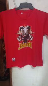 KAOS WARNA ANAK DOMBA JENDRAL MOTIF KUCING GOLD COTTON COMBED 30s