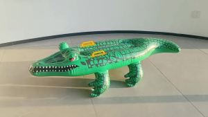 Inflatable Crocodile Shaped Surfboard Alligator Floating Pad for Pool Body Mat Replacement Surfboatd Daily Use Kids Swim Toy