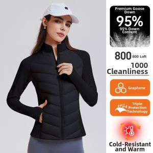 COSLEAF | New Fashionable Stand Collar Slim Fit Warm Quilted Down Jacket