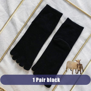 1/5 Pairs Winter Men Five Finger Socks Short Harajuku Wool Solid Business Anti-Bacterial Breathable Warm Socks With Toes Brand
