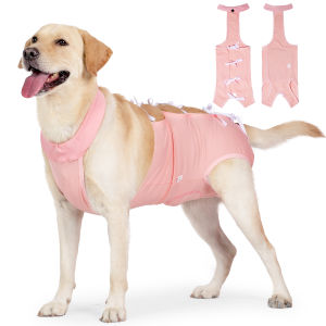 Pet Surgery Recovery SuitBreathable Dog Bodysuit E-Collar & Cone Alternative Surgical Suit After Spayed/Neutered Wear