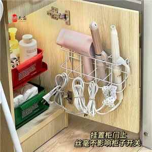 Student Dormitory Hostel Cabinet Storage Rack Hook Hair Curler Dryer Organizer Carbon Steel No Drilling Needed Shelf