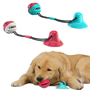 Pet Chew Toy Bestseller Teething Licking Treat Dispenser Ball with Suction Cup Durable Puppy Dog Chewing Toy 1PC